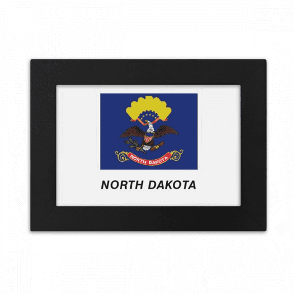North Dakota Flag Profil Photo Cadre Ornements Image Art Peinture