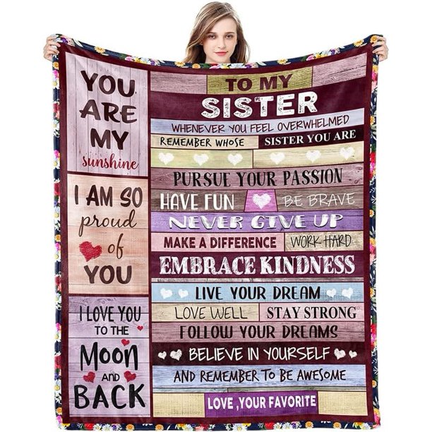 LHSHID Blanket to Sister Birthday Gifts from Sister Gifts for Sister from Sister Blankets Present for Birthday Christmas Valentines from Sister Brother