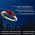 thumbnail image 2 of Gem Stone King 18K Yellow Gold Plated Silver Red Rhodolite Garnet Engagement Ring for Women | 1.34 Cttw | Oval 7X5MM | Gemstone January Birthstone | Size 6, 2 of 6