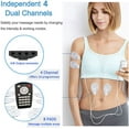 TENS Unit Rechargeable Muscle Stimulator EMS Quad Channel with 10