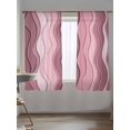 thumbnail image 5 of Sheer Curtains 63 Inch Length 2 Panels Set for Bedroom, Pink Ombre Semi Sheer Curtains for Windows, Abstract Art Moire Ocean Waves Voile Window Treatments Rod Pocket Curtain, 5 of 7