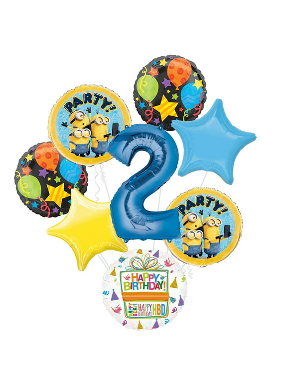 Despicable Me Minions 2nd Birthday Party Supplies Balloon Bouquet Decorations