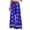 Blue, variant on Women's Boho Print Wide Leg Pants High Waist Vacation Casual Beach Travel Daily Flowy Palazzo Trousers with Pockets