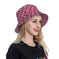 thumbnail image 4 of Yiaed Rose Flowers Print Reflective Stripe Bucket Hat Unisex Funny Outdoor Fisherman Cap Beach Sun Hat, 4 of 5