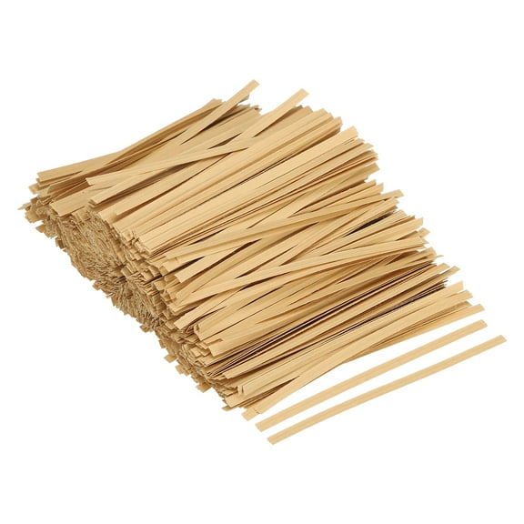 Uxcell 500 Pack Twist Ties 4" Paper Closure Tie for for Party Tying Gift Bags, Candy, Bread, Arts Crafts Brown