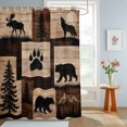 thumbnail image 4 of Rustic Farmhouse Shower Curtains for Bathroom, Vintage Wildlife Bear Paw Pine Trees Wooden Waterproof Fabric Shower Curtain, Decorative Bathroom Curtain for Bathtub, 36"x72", No Hooks Included, 4 of 9