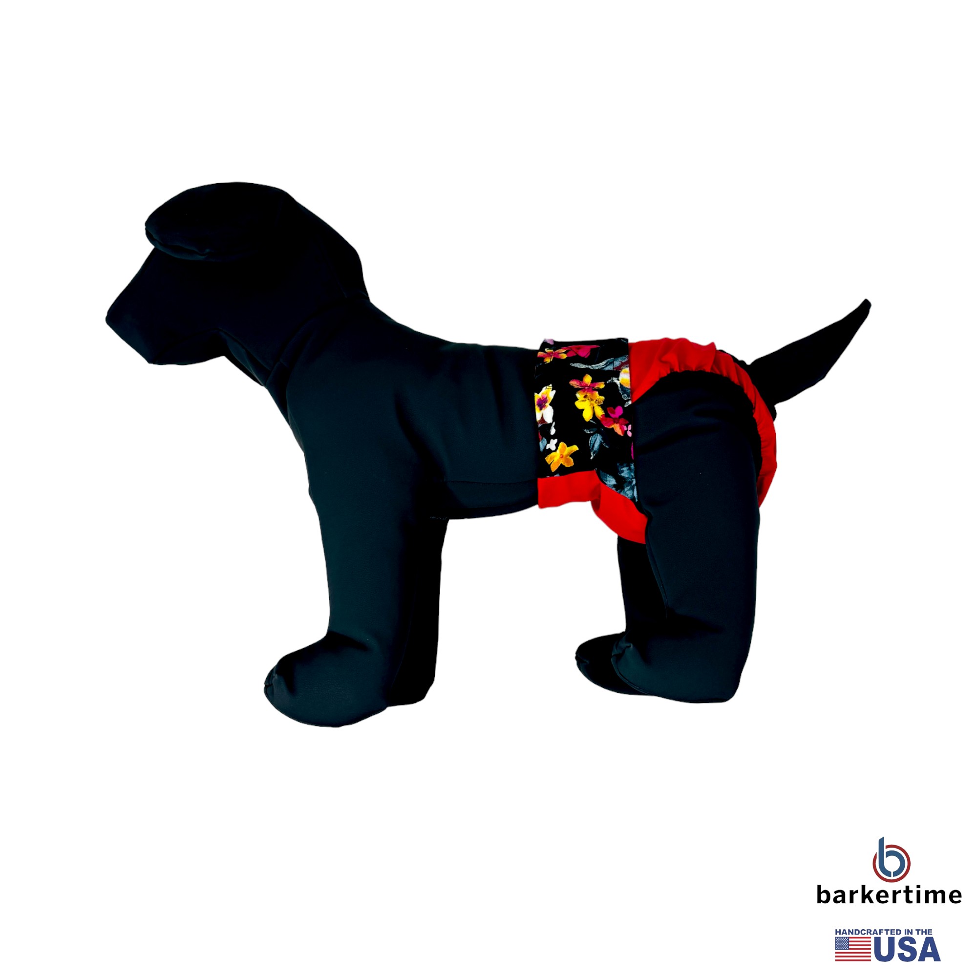Barkertime Midnight Blossom Gala on Red Dog Diaper