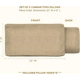 thumbnail image 3 of PetFurnishn Outdoor Lumbar Pillow 2-Pack, 22 x 12, Hampton Texture Neutral Throw Pillows for Patio Furniture, 3 of 9