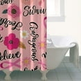 thumbnail image 4 of Pink Breast Cancer and Pioneer Flower Shower Curtain 36"x72" ,Bathroom Decorative Shower Curtains Set with 12 Hooks,Modern Waterproof Washable Shower Curtain, 4 of 6
