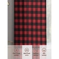 thumbnail image 6 of Sheer Curtains 84 inches Long 2 Panels Set Rustic Red Black Buffalo Check Plaid Pattern Light Filtering Sheer Drapes Rod Pocket Window Curtains for Living Room/Bedroom, Christmas, 6 of 8