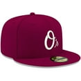 thumbnail image 3 of Men's New Era Cardinal Baltimore Orioles White Logo 59FIFTY Fitted Hat, 3 of 4