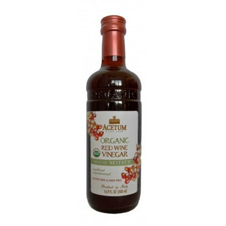 Almond Organic Wine - Acetum Organic Red Wine Vinegar with the 'Mother' - 16.9 oz