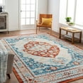Mark&Day Outdoor Rugs, 5x7 Burket Traditional Indoor/Outdoor Rust Area