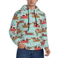 thumbnail image 2 of Uemuo Dachshund Christmas Play Pattern Men's Hoodie - Casual Pullover Hoodie with Kangaroo Pocket, Stylish Hooded Sweatshirt for Everyday Wear-XX-Large, 2 of 7