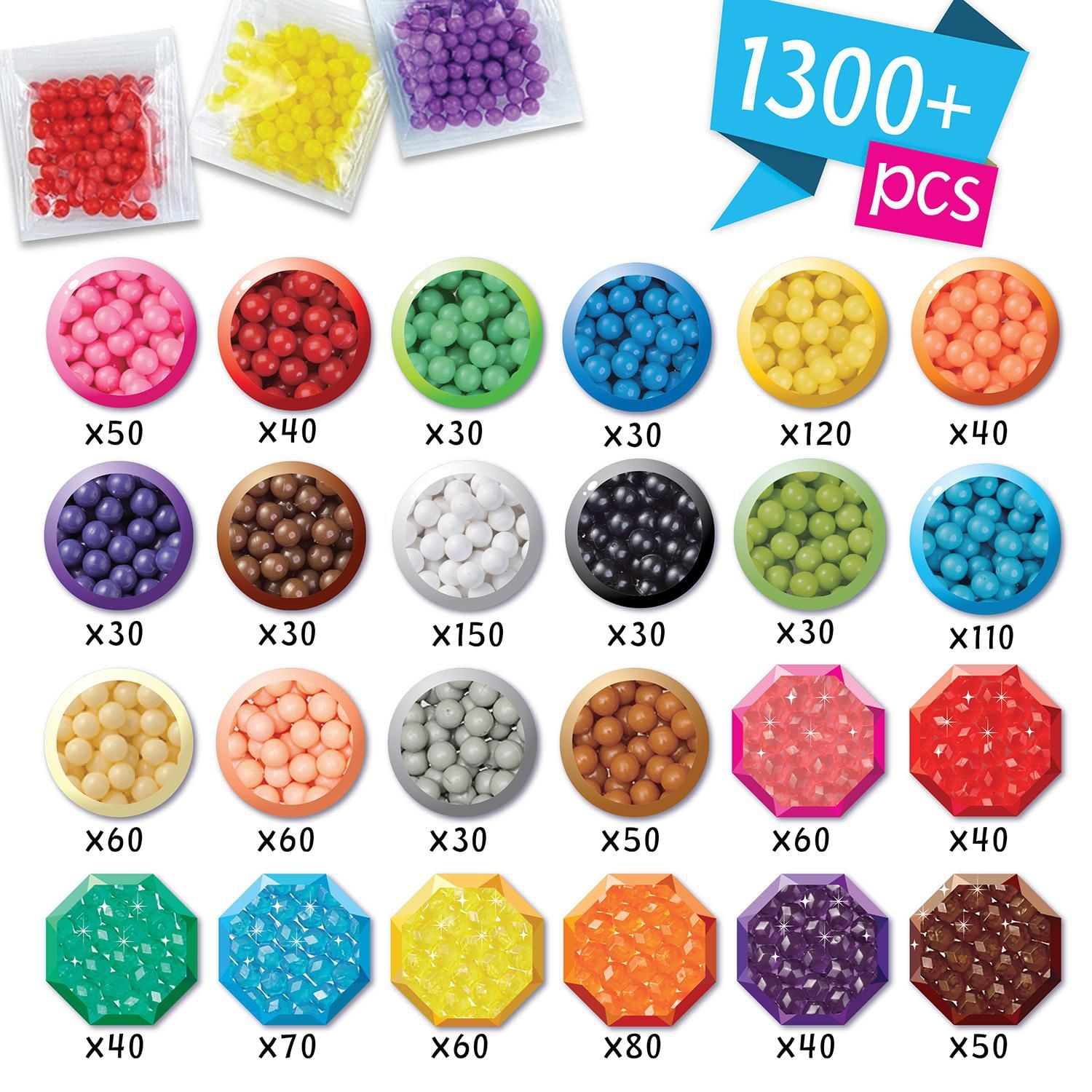 Aquabeads Deluxe Studio, kit complet de perles d'art et d'artisanat pour enfants – plus de 1 400 perles incluses