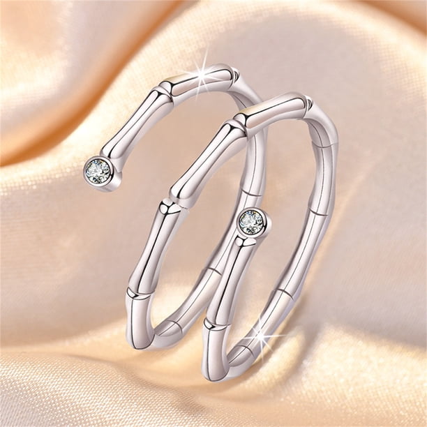 Anillos para mujer, regalos para mujer, anillos de circonita cúbica con nudos, accesorios de joyería para compromiso, boda, mujeres y niñas.
