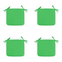 KUHBRCA Chair Cushions for Dining Chairs, Square Chair Pads with Ties and Non- Bottom, Kitchen Chair Cushions 4 Pack, 16" x 16" x 2", Green