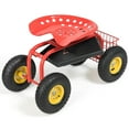 thumbnail image 1 of Costway Rolling Tray Gardening Planting w/ Work Seat Garden Cart Red, 1 of 10