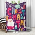 thumbnail image 4 of vnanda Christmas Decor Blanket Christmas Blanket with Elk Snowflake Santa Claus Print Soft Cozy Rectangle Sofa Bed Office Nap Blanket for Xmas Festival Gift, 4 of 8