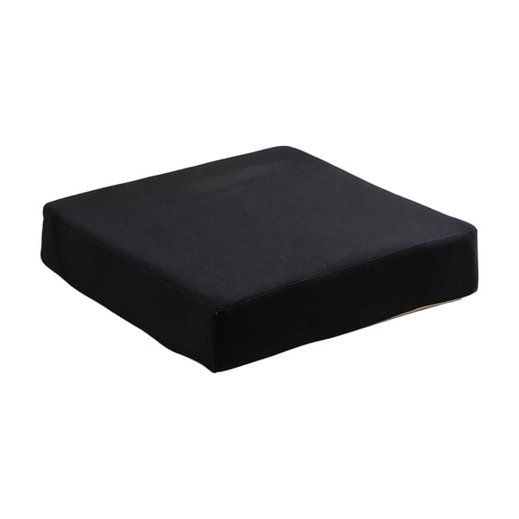 Linen Seat Cushion Pad, High Density Foam Square Chair Mat for Solid Wood Sofa Furniture Indoor Home Dining Room Office Decor 15.7x15.7x2.0 Inches, Black