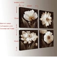 thumbnail image 2 of Canvas Wall Art Contemporary Simple Life White Flowers Floral Canvas Painting Pictures for Home Bedroom Decor - 4 Panels Framed Artwork Canvas Prints Brown Giclee Poster for Living Room Bathroom Decor, 2 of 6