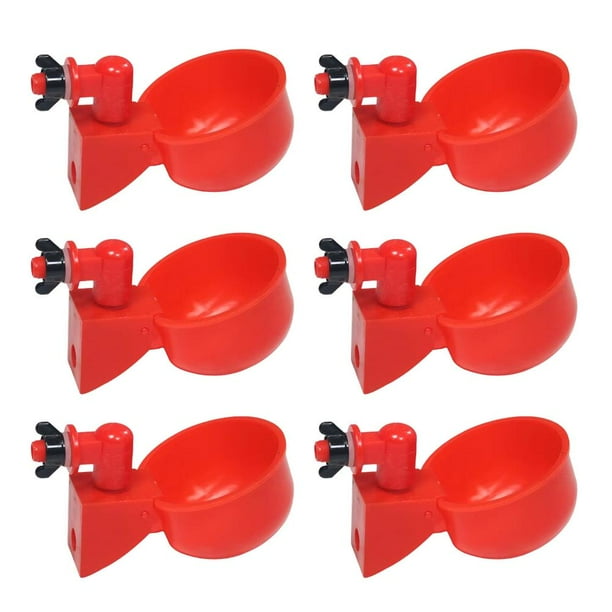 Fuente de Agua Para Gatos Bebedero automático para aves de corral, alimentador de animales de granja, bebedero, tazas, 6 uds. Likrtyny Para estrenar