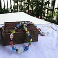 thumbnail image 5 of GRABLOOM Millefioris Bead Necklace for Women Hand Blown Glass Jewelry Italian Craftsmanship Neckchain Short Neck Accessories, 5 of 8