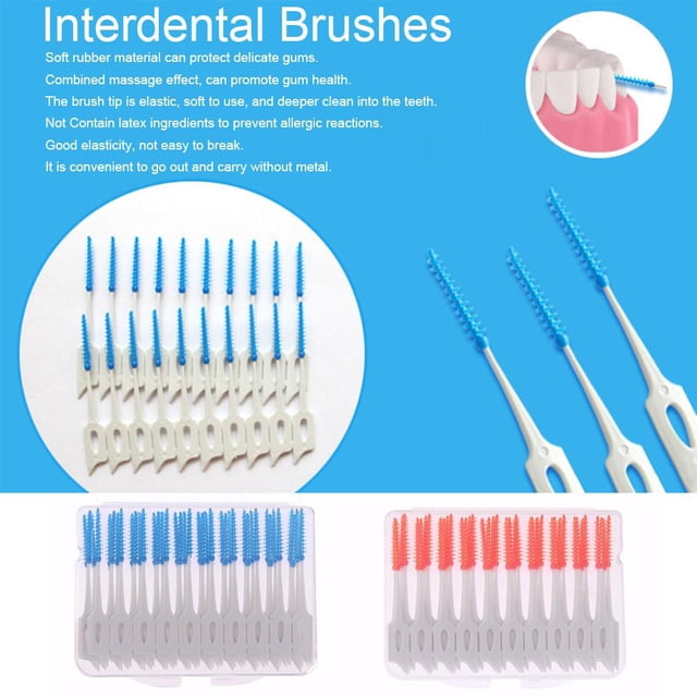 80 unids/caja cepillos interdentales dientes suaves limpieza Dental cuidado bucal selección de hilo dental Wdftyju Libre de BPA