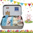 thumbnail image 2 of Little Pocket Bunny Decorative Boxes, Easter Basket Stuffer, Easter Gifts for Kids, DIY Pet Bunny Adoption, Easters Baskets Decorative Boxes,Rabbit Plush Toy in a Tin: Miniature Bed Set (Blue), 2 of 7