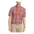 thumbnail image 1 of IZOD SS Camisa a cuadros con botones para hombre, naranja, grande IZOD Botones al frente, 1 of 2