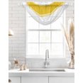 thumbnail image 4 of Waterfall Valances for Windows, Yellow Geometric Kitchen Sheer Valance Curtains, Modern Striped Abstract Art Aesthetics Rod Pocket Elegant Swag Valances for Living Room Bedroom, 47.2"x38.5", 1 Panel, 4 of 8
