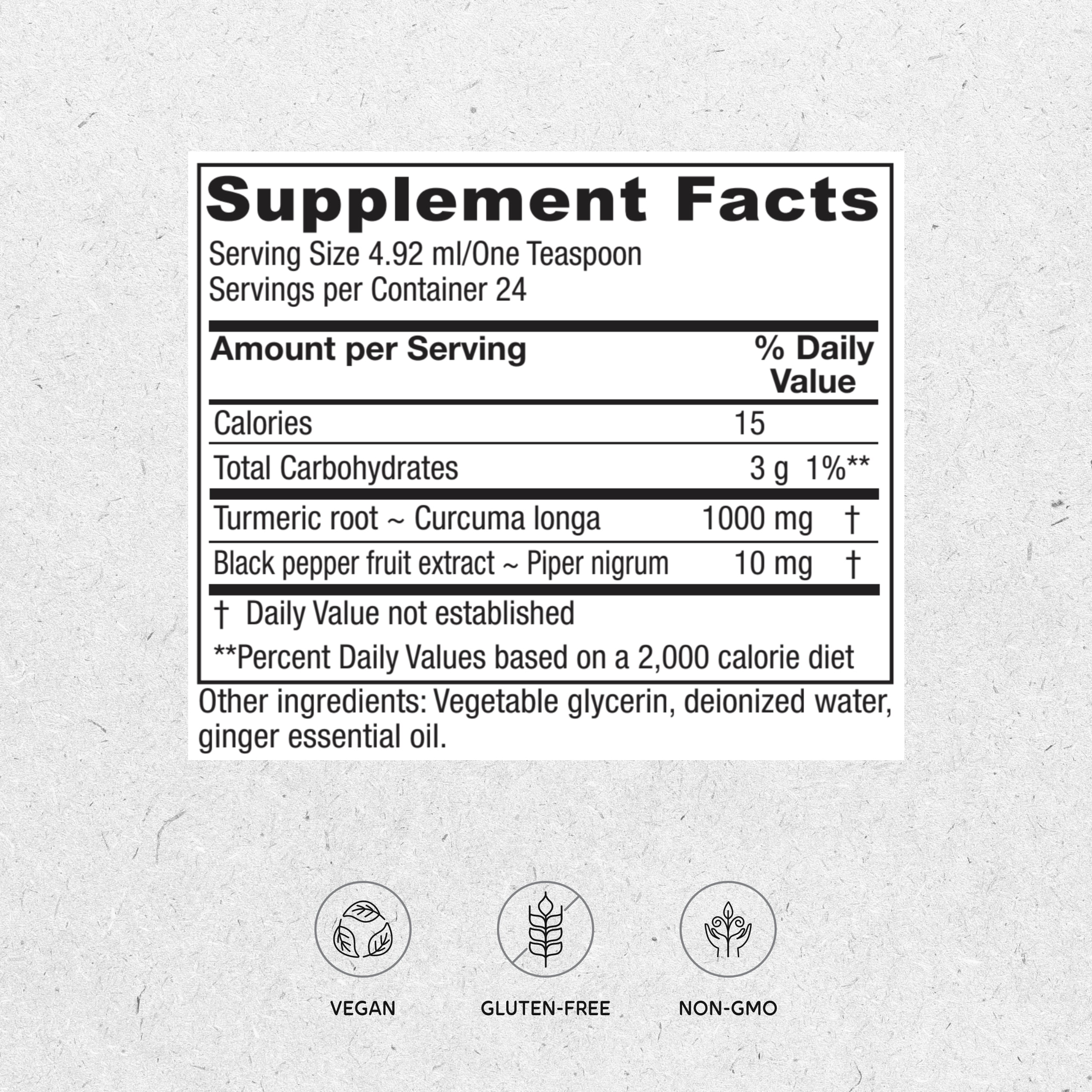 Vitanica Turmeric Tonic, Non-GMO Liquid Turmeric Curcumin Supplement 1000 mg, with Black Pepper and Ginger, Antioxidant, Vegan, Gluten Free, 4 Ounce
