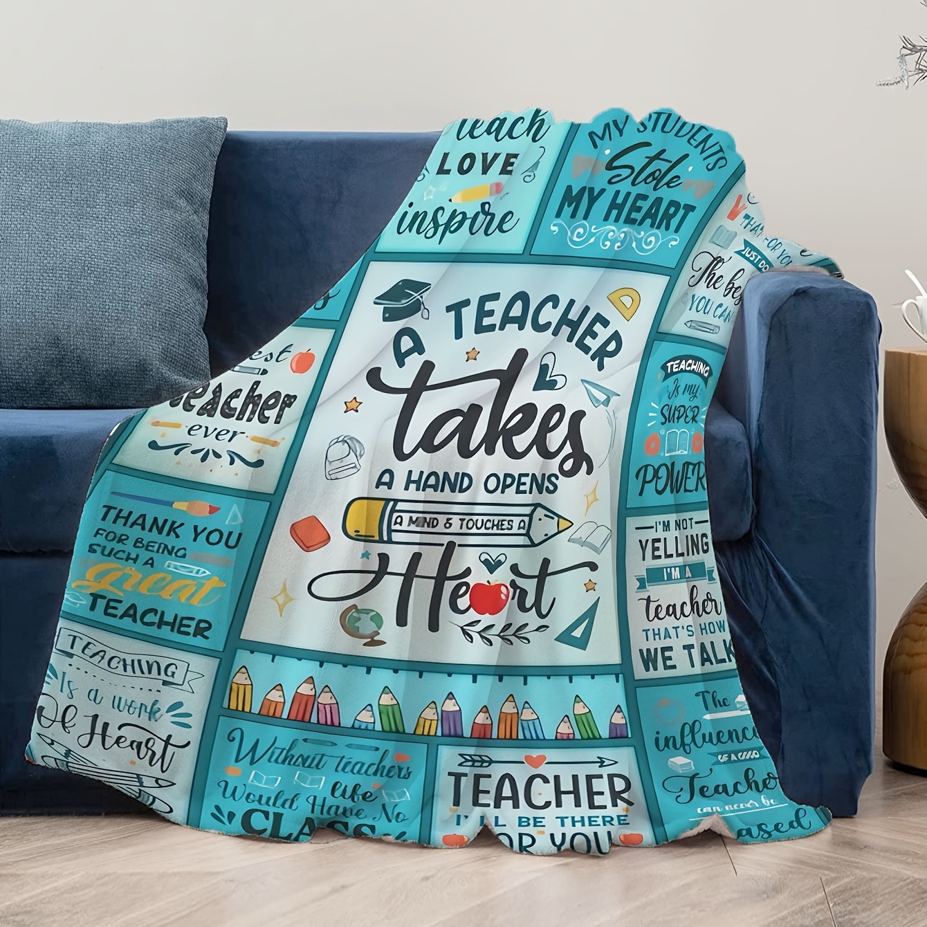 Cozy Flannel Throw Blanket for Teachers Perfect Gift for Birthdays Holidays & Teacher Appreciation Day Soft Warm & Versatile for Couch Bed Office and Travel
