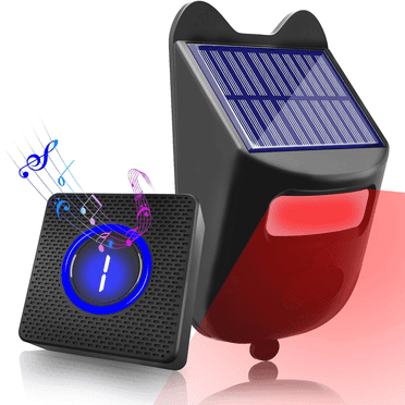 Solar Driveway Alarms Wireless,Outdoor Waterproof Motion Detector,700 ft Long Range Sensor,No Need Replace Batteries Security Driveway Alert System(1 Receiver 1 Sensor),Black