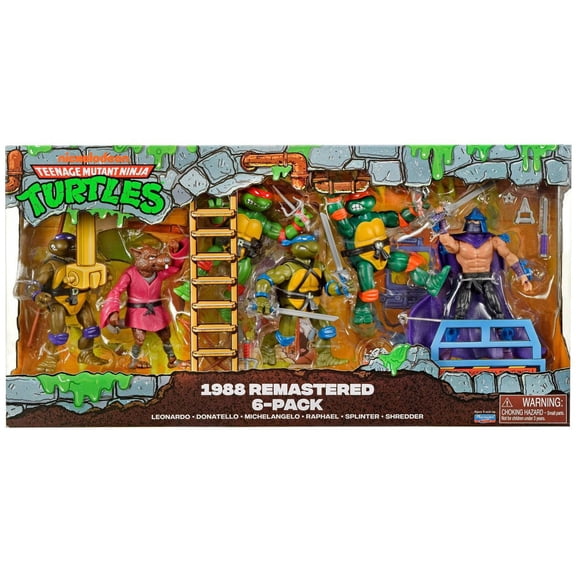 Teenage Mutant Ninja Turtles 1988 Remastered Leonardo, Donatello, Michelangelo, Raphael, Splinter & Shredder Action Figure