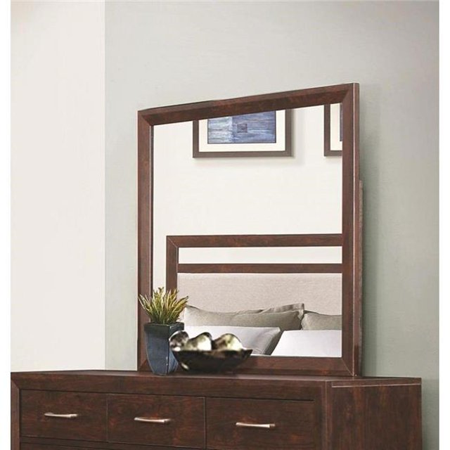 Benzara BM172136 37 x 1 x 40 in. Rectangular Dresser Mirror - Brown