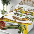 thumbnail image 5 of Ambesonne Beach Fitted & Top Sheet Set with Shams, Message in Bottle Summer, White Green Yellow, 5 of 8