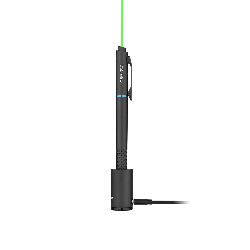 OLIGHT O'Pen Glow EDC Pen Light, 120 Lumens with Green Beam, Rechargeable LED Flashlight for Outdoor Uses, Writing, Adventure, Professional Business Gift(Black)