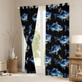 thumbnail image 3 of Homewish Farmhouse Pike Fish Curtains Pack of 2 (42x84 Each), Western Rustic Fishing Curtains Blackout, Black Blue Cartoon Bedroom Curtains, Window Curtains Home Decor, 3 of 6