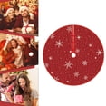 thumbnail image 5 of EWASWON Christmas 48 Inch Red Plush Christmas Tree Skirt with Snowflake Design - Easy to Install for Christmas Party Decor, 5 of 6