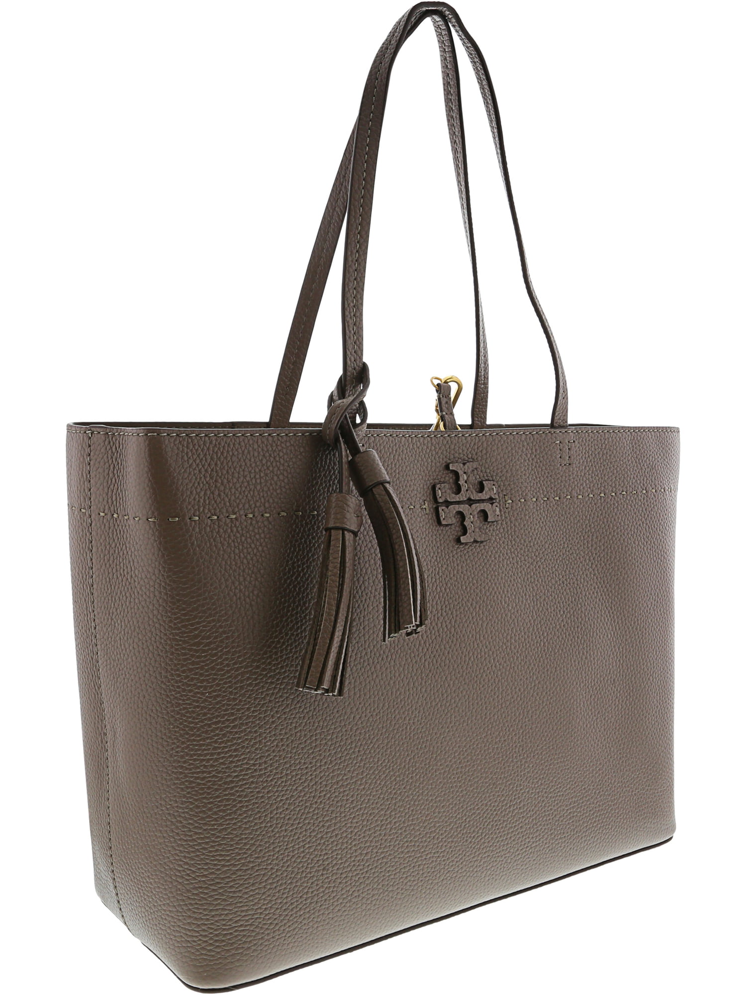 Tory Burch Women's Mcgraw Leather Top-Handle Bag Tote - Silver Maple -  