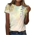 thumbnail image 2 of Nrmvnmi Womens Graphic Prints T Shirts Short Sleeve Round Neck Tops Summer Fashion Trendy Soft Casual Comfy Outfits Clothes 2024 Mothers Day Gifts, 2 of 4