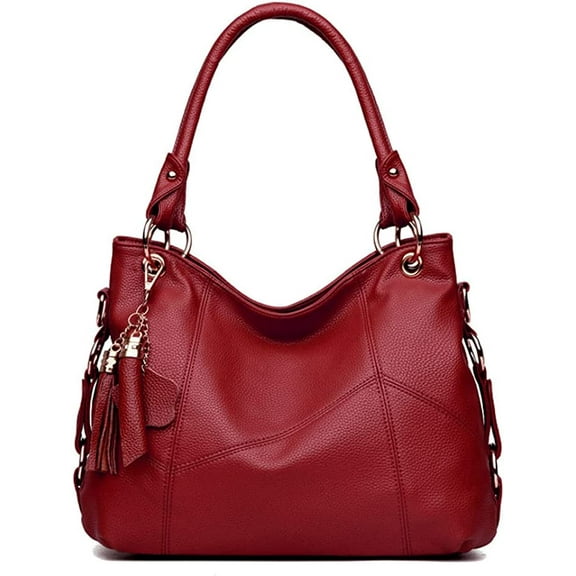 CoCopeaunts Tote Bag for Women Hobo Shoulder Purse Large Work Commute Handbag Leather Top Handle Bag with Tassel