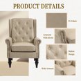 thumbnail image 3 of MOONMISS Mid-Century Leather Upholstered Tufted Nailhead Wood Frame Armchair for Living Room-Camel, 3 of 6