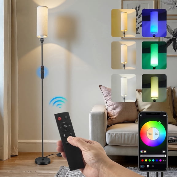 RELOIVE LED Floor Lamp,68.1” Dimmable Standing Tall Lamp with APP Control & RGB Colors,9W 800LM LED Bulb Included,for Bedroom, Office, Kids & Living Room