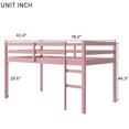 thumbnail image 7 of PAPROOS Solid Wood Twin-Size Low Loft Bed with Ladder, Pink, 7 of 7