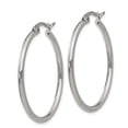 thumbnail image 3 of Boucles d'Oreilles Créoles en Acier Inoxydable 32.5mm 2mm, 3 of 8