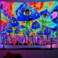 thumbnail image 1 of Innerwin Luminous Tapestry Throw Cover Tapestry Wall Hanging Tapestries Psychedelic Hippie Blacklight Tapestry 7#Colorful Mushrooms 230x180cm/91x71", 1 of 1