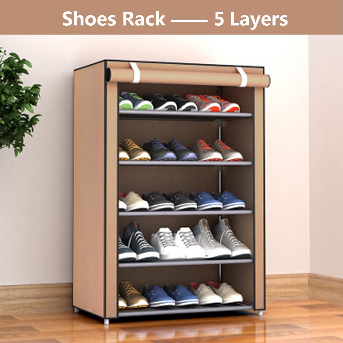 3//4//5 Layers Shoes Storage Rack Cloth Shelf Holder Organizer Space Saving Decor