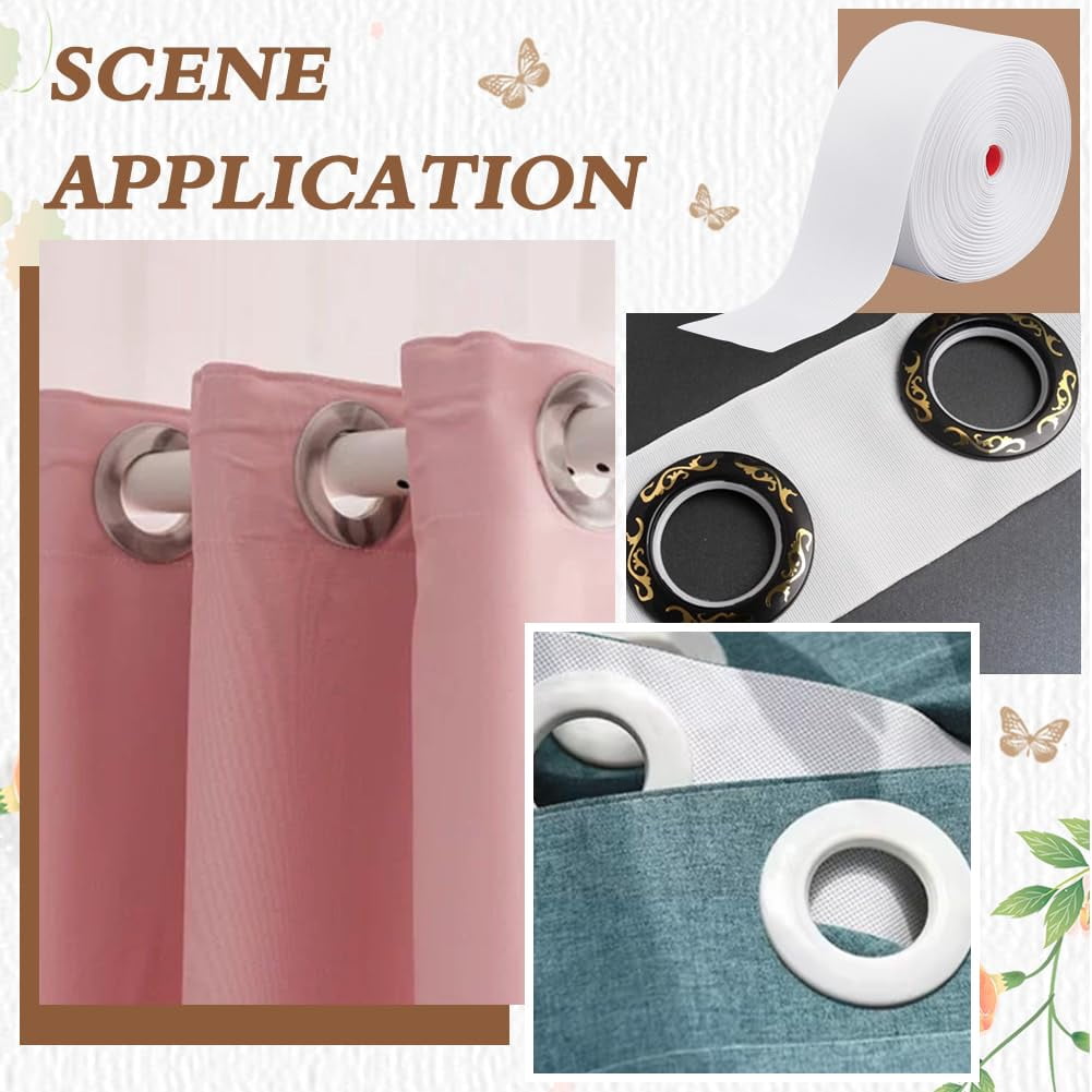 27.3 Yards White Curtain Tape 3.27 Inch Sew-in Curtain Tape Exquisite Curtain Accessory for Curtains DIY Pinch Pleat Curtain and Drapes Hooks DIY White